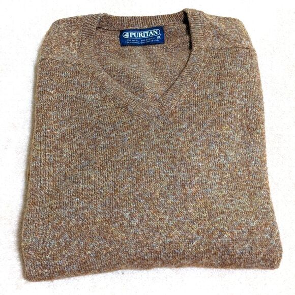 Vintage 80's Men's Puritan V-Neck Wool Blend Sweater - Picture 13 of 15